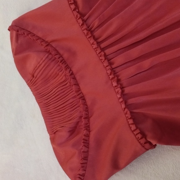 BCBG Dark Pink Watermelon Sateen Pleated Strapless Cocktail Dress NWT - Picture 3 of 14